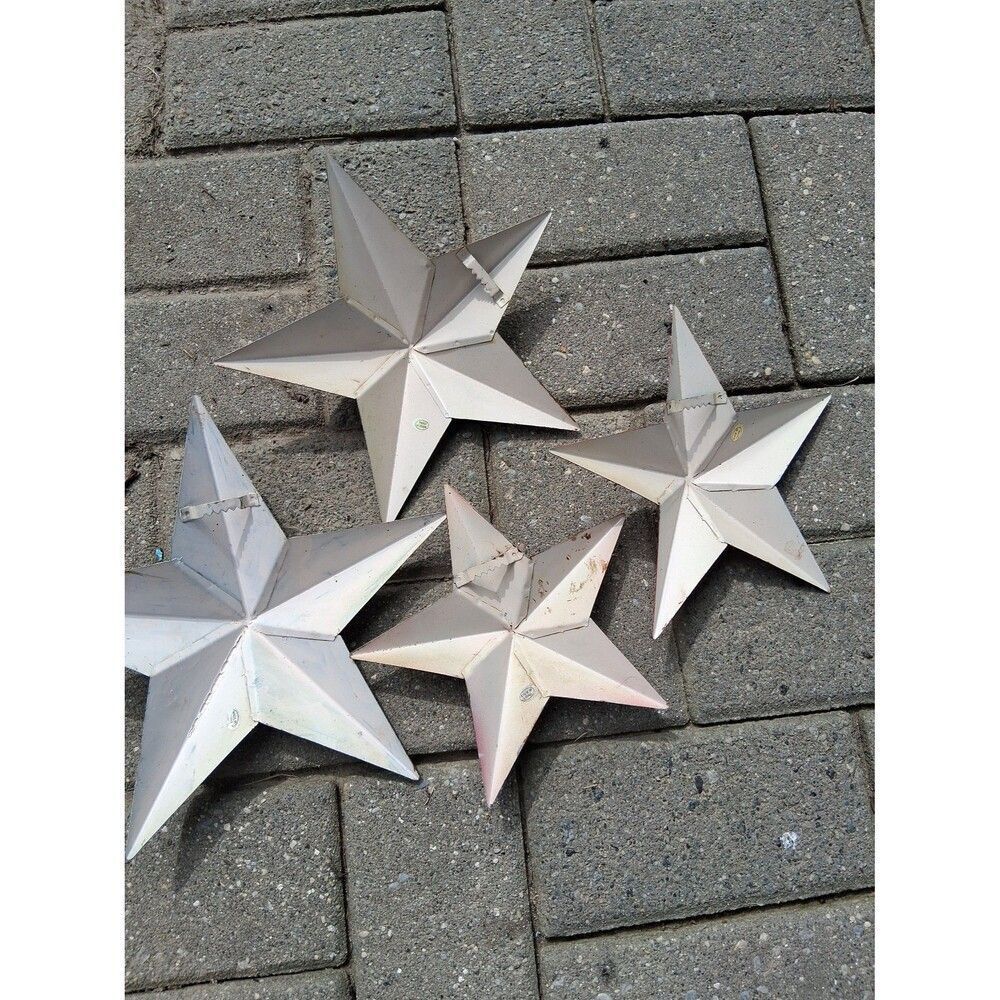 Set of 4 Metal Stars America Flag Americana Red White Blue - Picture 8 of 8